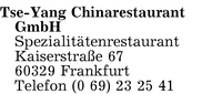 Tse-Yang Chinarestaurant GmbH