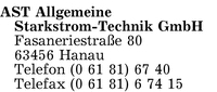 AST Allgemeine Starkstrom- Technik GmbH