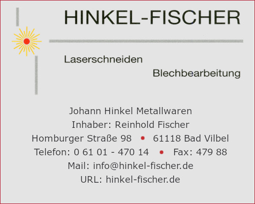 Johann Hinkel Metallwaren, Inhaber: Reinhold Fischer