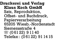 Druckerei und Verlag Klaus Koch GmbH